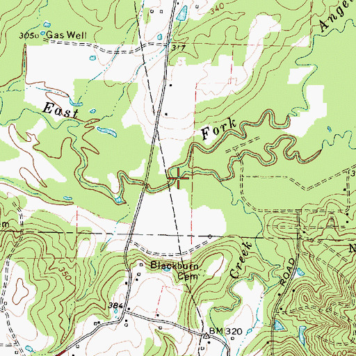 Topographic Map of Beech Creek, TX