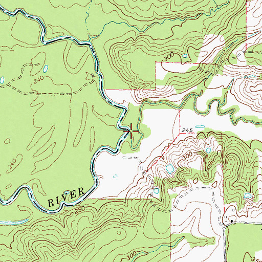 Topographic Map of Beech Creek, TX