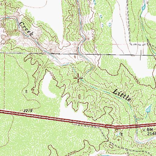 Topographic Map of Beef Hollow, TX
