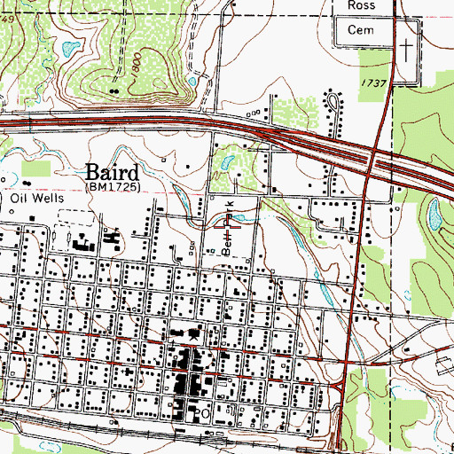 Topographic Map of Bell Park, TX