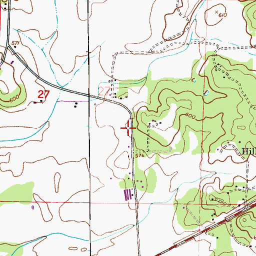 Topographic Map of Little Texas Church, AL