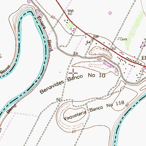 Topographic Map of Benavides Banco Number 10, TX