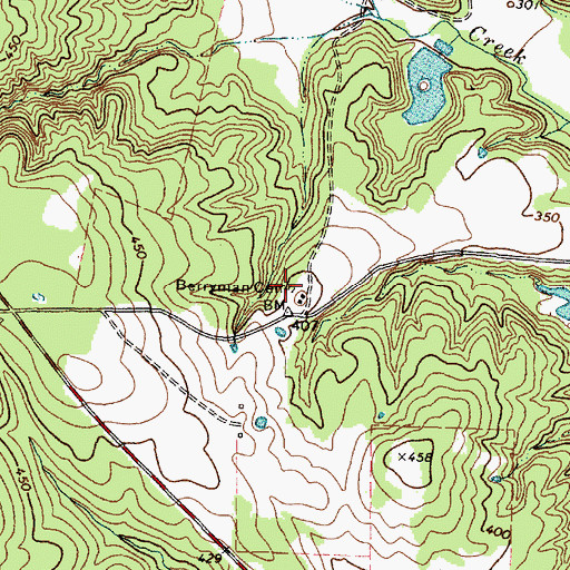 Topographic Map of Berryman Cemetery, TX