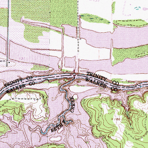 Topographic Map of Bethea Creek, TX