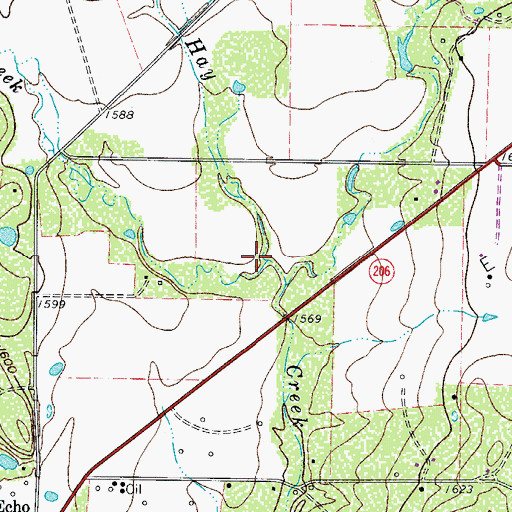 Topographic Map of Betty Logan Creek, TX
