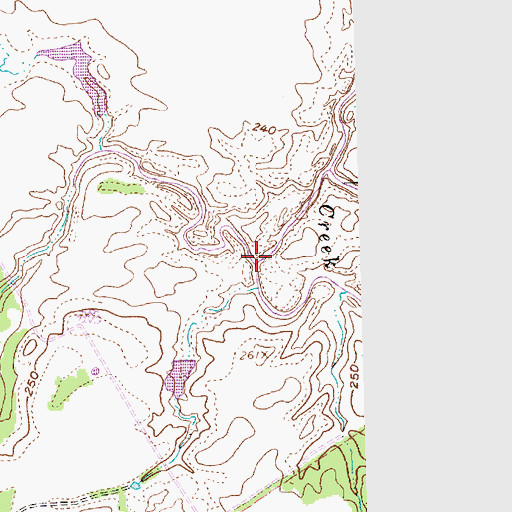 Topographic Map of Big Brown Creek, TX