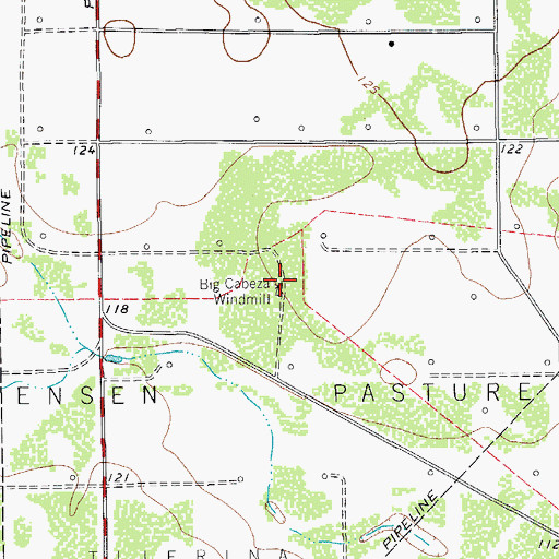 Topographic Map of Big Cabeza Windmill, TX