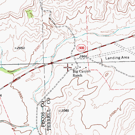 Topographic Map of Big Canyon Ranch, TX