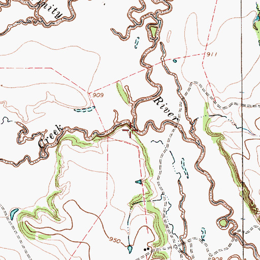 Topographic Map of Big Cleveland Creek, TX