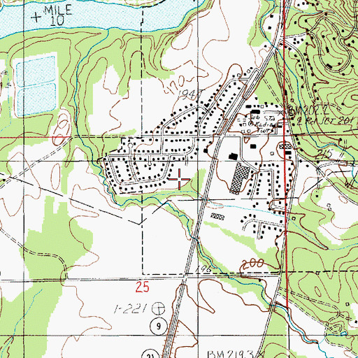 Topographic Map of Meadowbrook Park, AL