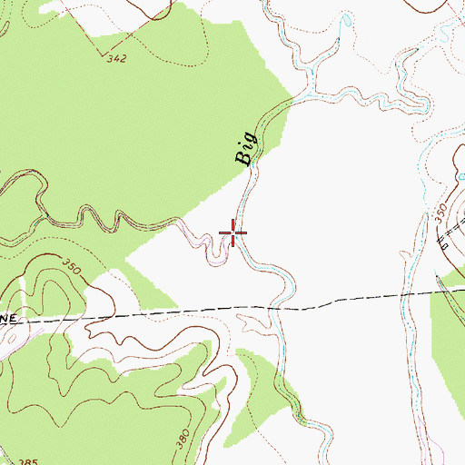 Topographic Map of Big Creek, TX