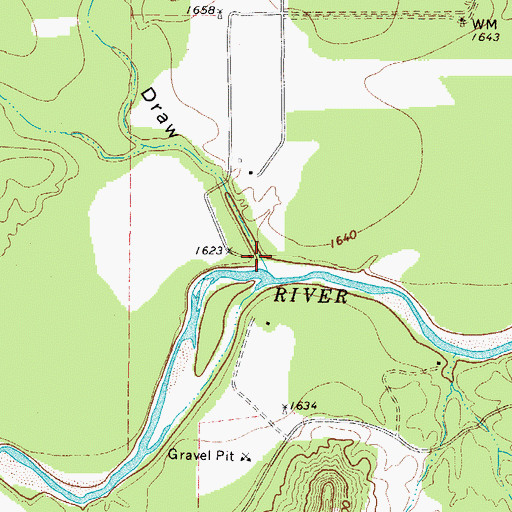 Topographic Map of Big Draw, TX