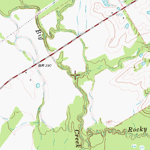Topographic Map of Big Elm Creek, TX