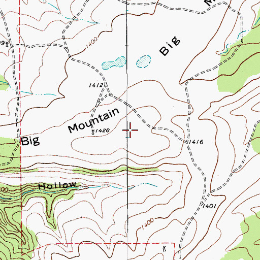 Topographic Map of Big Mountain, TX