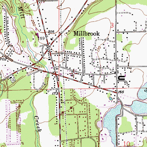 Topographic Map of Millbrook Baptist Church, AL