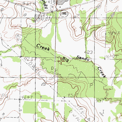 Topographic Map of Big Sandy Creek, TX
