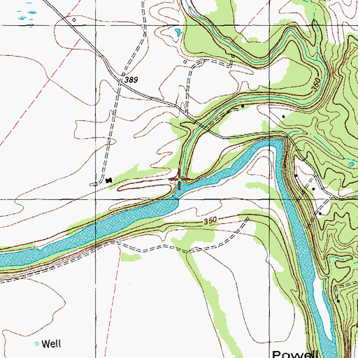 Topographic Map of Big Sandy Creek, TX