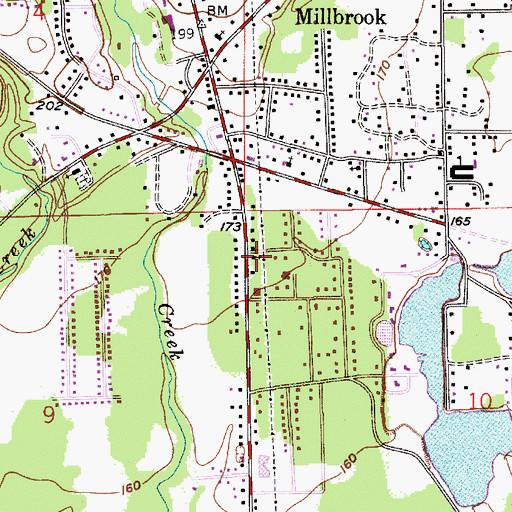 Topographic Map of Millbrook Church of Christ, AL