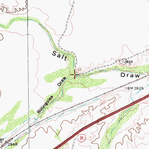 Topographic Map of Billingslea Draw, TX