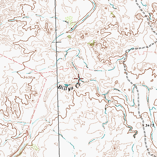 Topographic Map of Billys Creek, TX