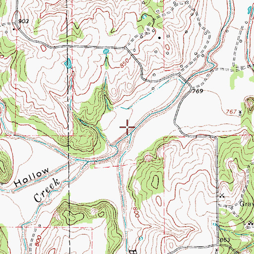 Topographic Map of Bircham Creek, TX