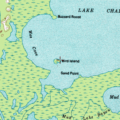Topographic Map of Bird Island, TX