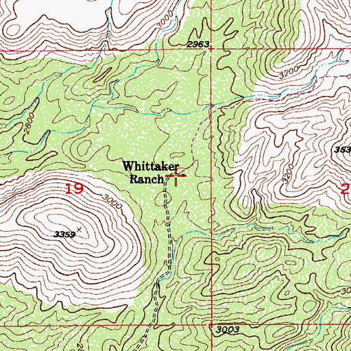 Topographic Map of Whittaker Ranch, AZ