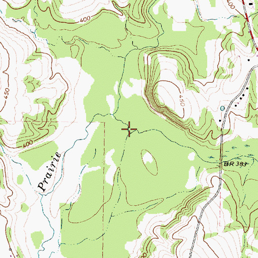 Topographic Map of Black Fork Creek, TX