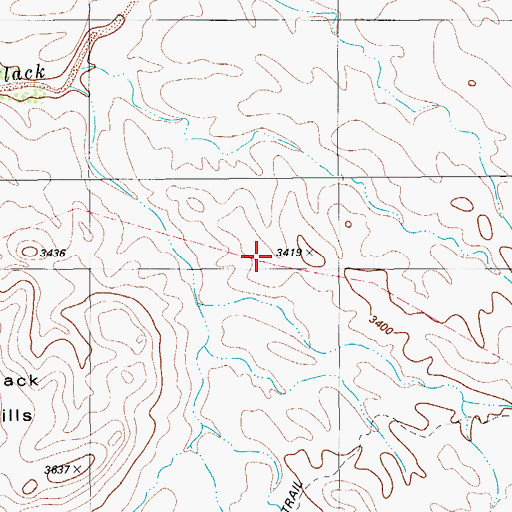 Topographic Map of Black Hills, TX