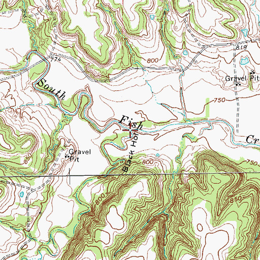 Topographic Map of Black Hollow, TX