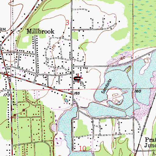Topographic Map of Millbrook Middle School, AL