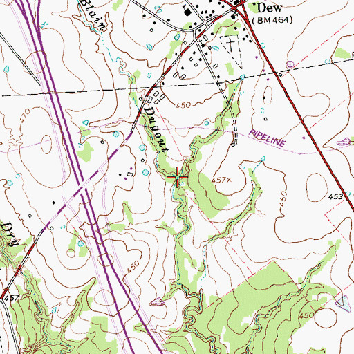 Topographic Map of Blain Dugout, TX