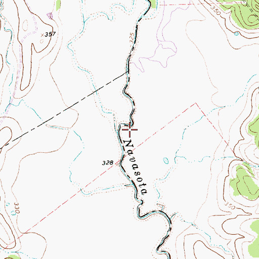 Topographic Map of Blains Creek, TX
