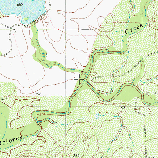 Topographic Map of Blancas Creek, TX