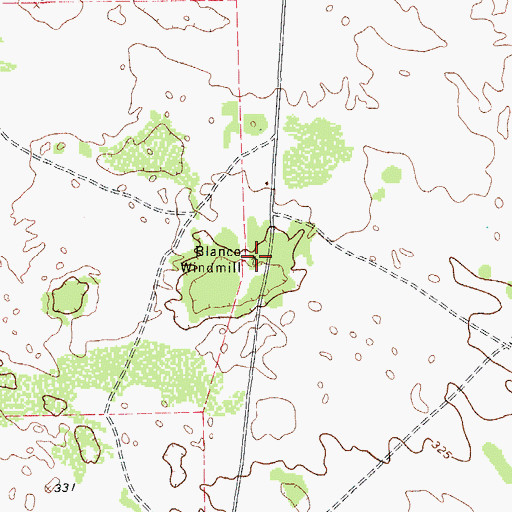 Topographic Map of Blanco Windmill, TX