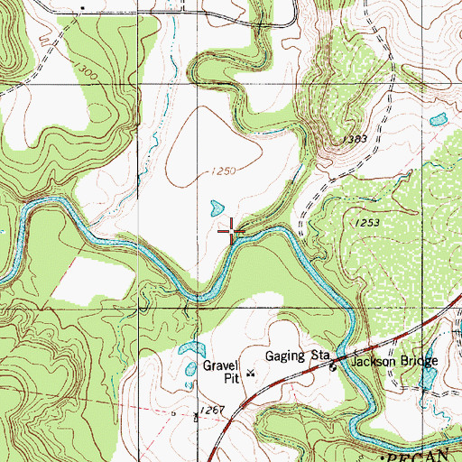 Topographic Map of Blanket Creek, TX