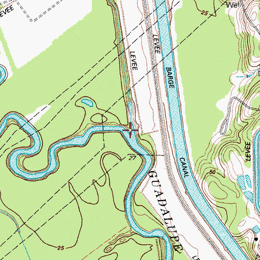 Topographic Map of Blue Bayou, TX