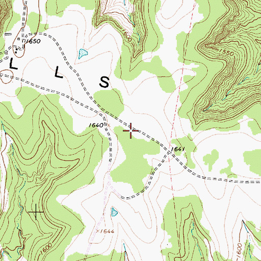 Topographic Map of Blue Hills, TX