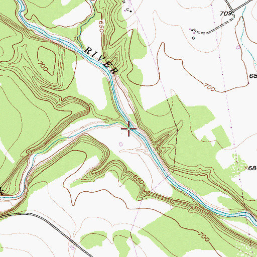 Topographic Map of Bluff Creek, TX
