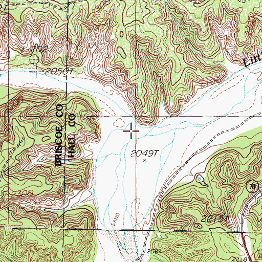 Topographic Map of Bluff Creek, TX
