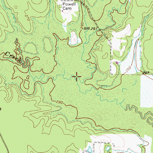 Topographic Map of Blythe Creek, TX