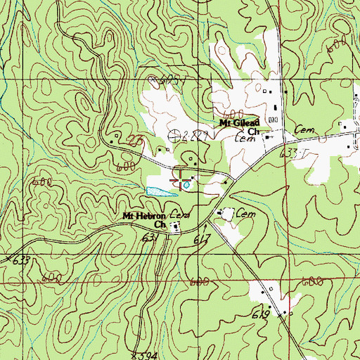 Topographic Map of Mount Hebron East Church, AL