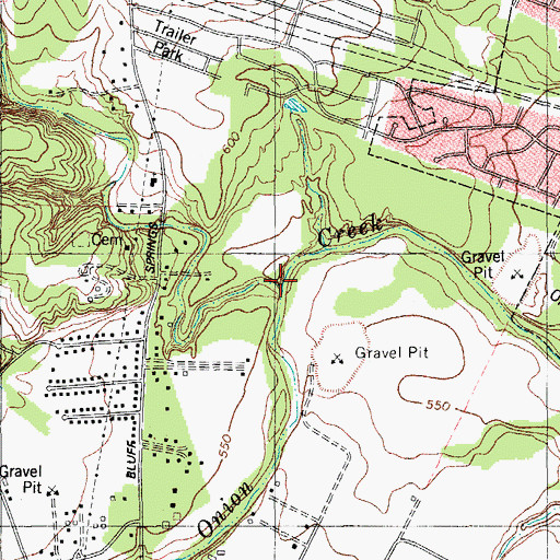 Topographic Map of Boggy Creek, TX