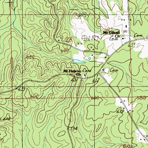 Topographic Map of Mount Hebron School (historical), AL
