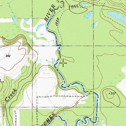 Topographic Map of Boggy Creek, TX