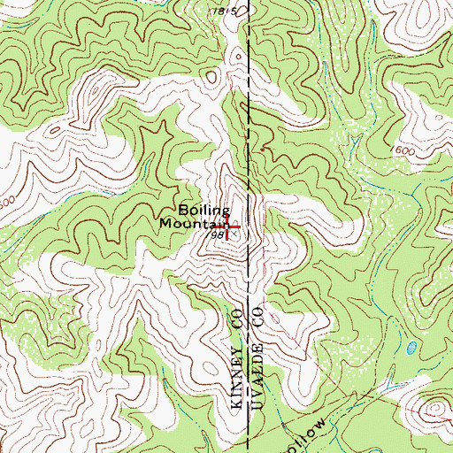 Topographic Map of Boiling Mountain, TX