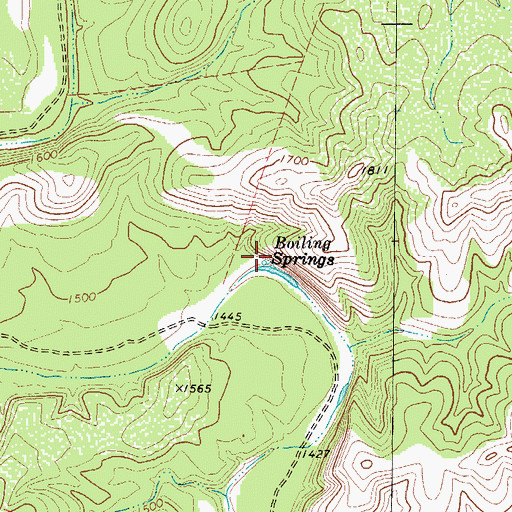 Topographic Map of Boiling Springs, TX