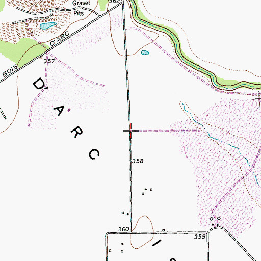 Topographic Map of Bois D'Arc Island, TX