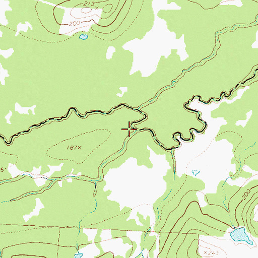 Topographic Map of Boney Branch, TX