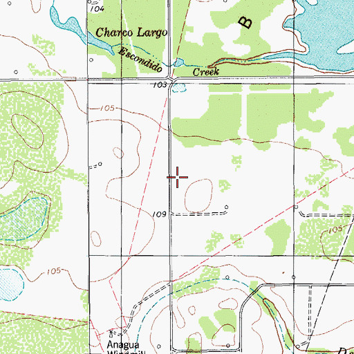 Topographic Map of Borregos Oil Field, TX